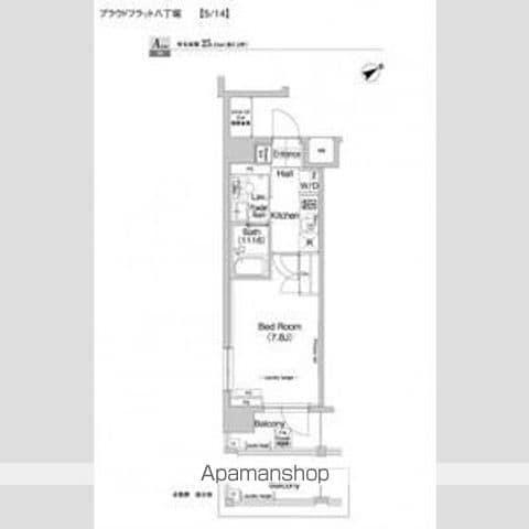 プラウドフラット八丁堀(1K/6階)の間取り写真