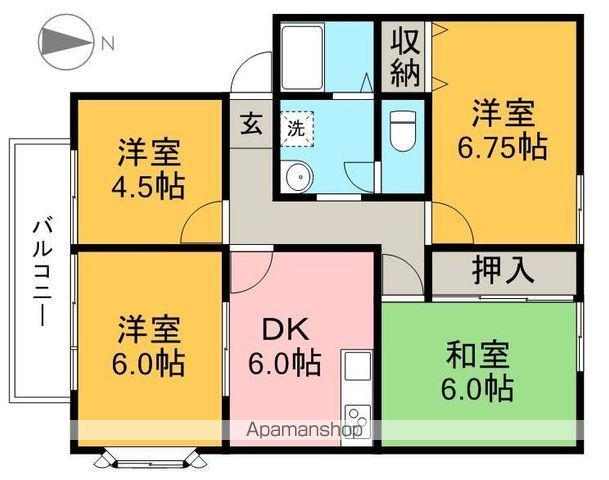 サンビレッジ一ツ橋 A棟(4DK/1階)の間取り写真