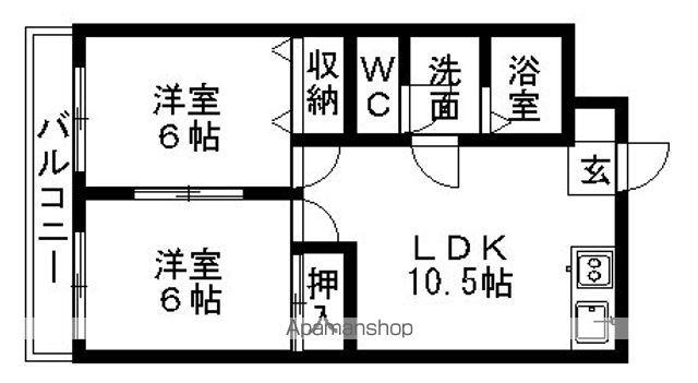 シーサイド平井(2LDK/3階)の間取り写真