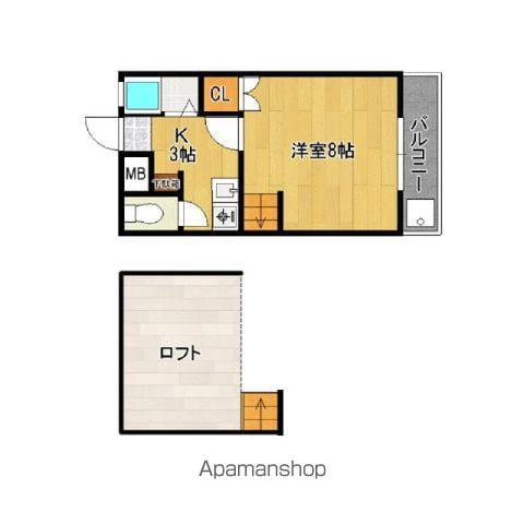 パルコK(1K/2階)の間取り写真