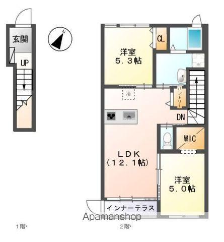 モントブレチア(2LDK/2階)の間取り写真