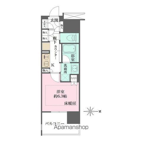 リニアゲートタワー名古屋(1K/4階)の間取り写真