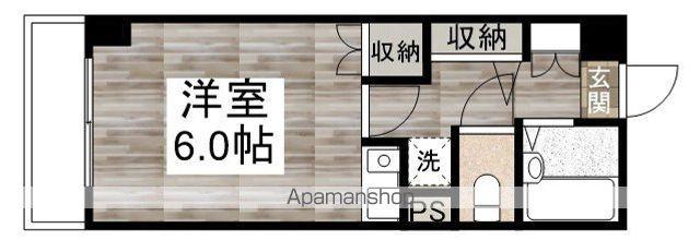 ヴェルドミール新富(ワンルーム/5階)の間取り写真