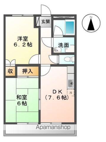 インタールナハイム(2DK/1階)の間取り写真