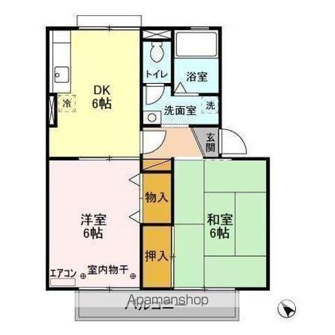 セジュール東初石Ⅲ(2DK/2階)の間取り写真