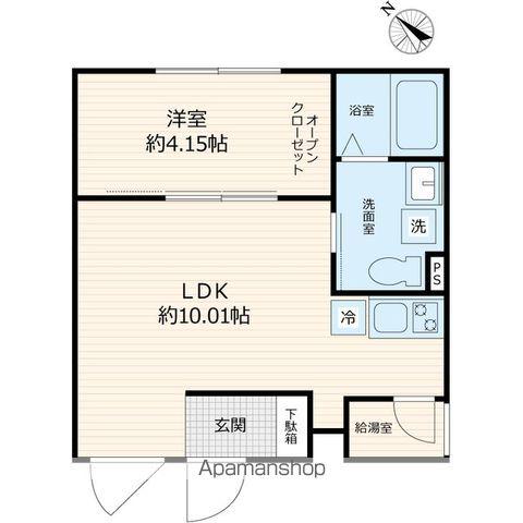 セレス巣鴨(1LDK/4階)の間取り写真