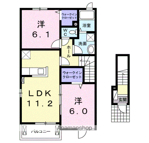 タウロ ピスシス H(2LDK/2階)の間取り写真