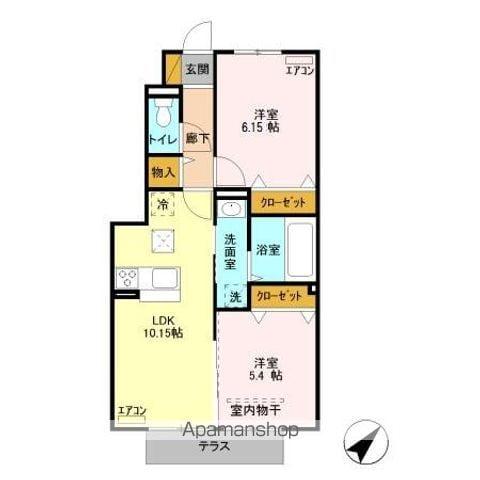 カーサマレ(2LDK/1階)の間取り写真