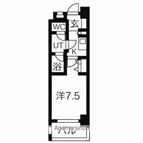 MELIV鶴舞(1K/13階)の間取り写真