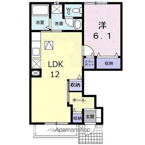 レジデンスF(1LDK/1階)の間取り写真