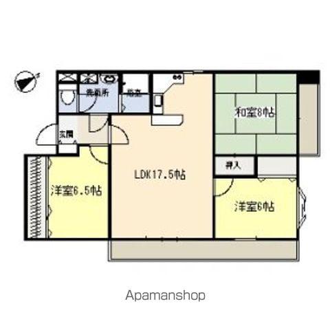 グリックヒルズ代万(3LDK/1階)の間取り写真