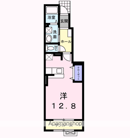 ラ・コリーナMⅠ(1K/1階)の間取り写真