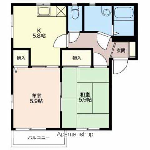 アルカディアⅧ A(2K/2階)の間取り写真