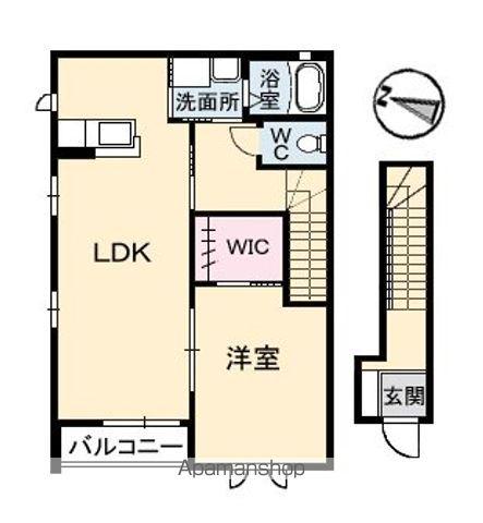 グレイシャス(1LDK/2階)の間取り写真