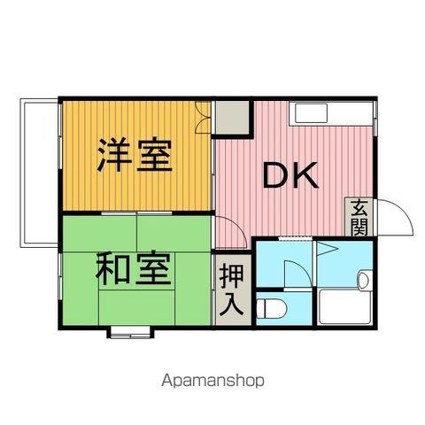 プラザ武蔵岡(2DK/1階)の間取り写真