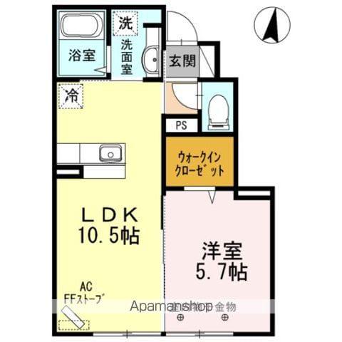 ケイズコートB(1LDK/1階)の間取り写真