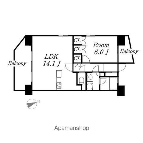 上前津ライズ(1LDK/6階)の間取り写真