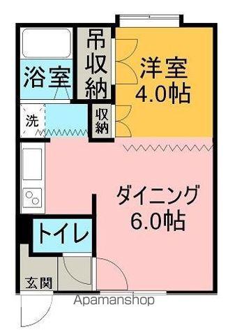 ビューポイントA(1DK/1階)の間取り写真