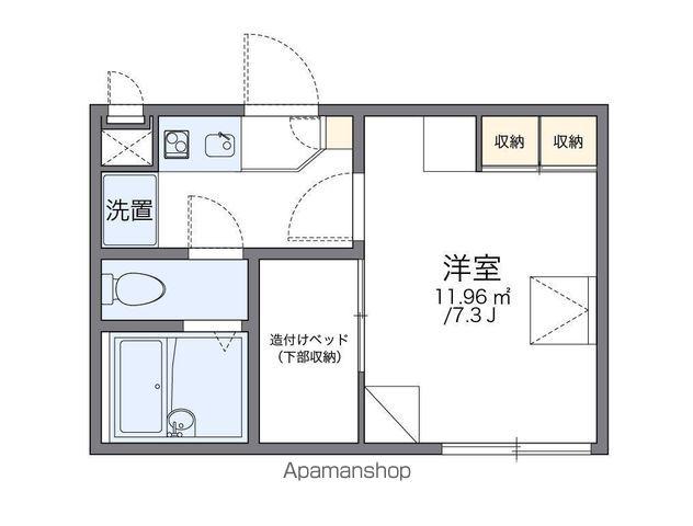 レオパレス清恵Ⅱ(1K/1階)の間取り写真