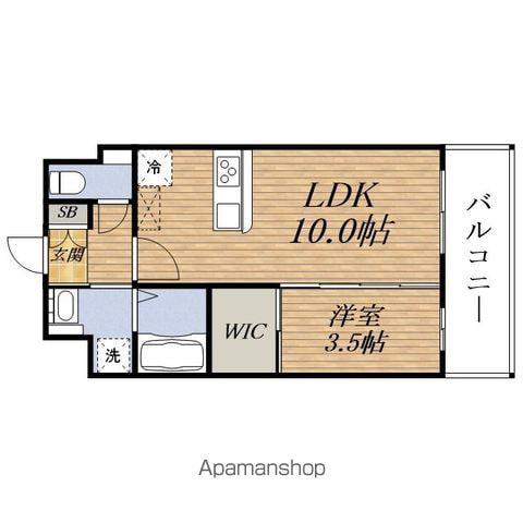 アリビス三国本町(1LDK/3階)の間取り写真