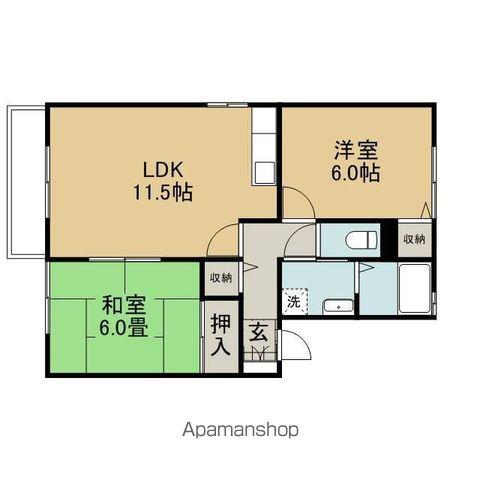 ソイビーンズ(2LDK/1階)の間取り写真