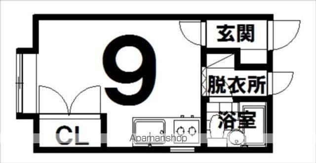 レジデンス白樺2(ワンルーム/2階)の間取り写真