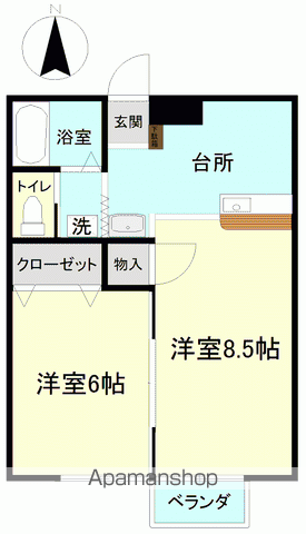 プレミール(2K/2階)の間取り写真
