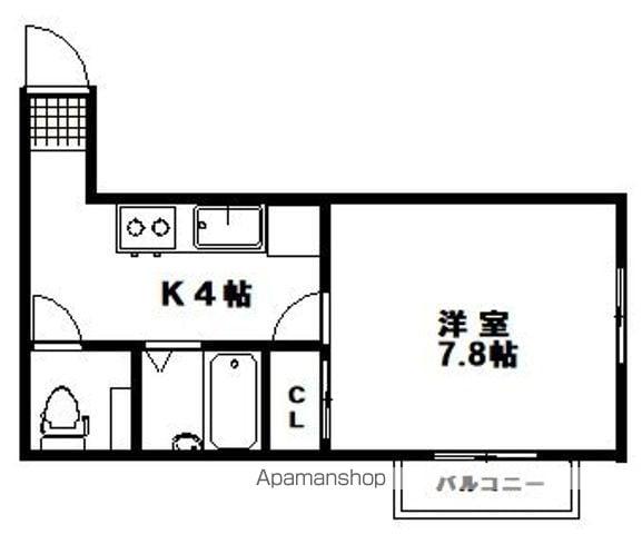 NEEDS(1K/2階)の間取り写真