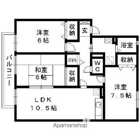 ルポ・ロジェマンA(3LDK/1階)の間取り写真
