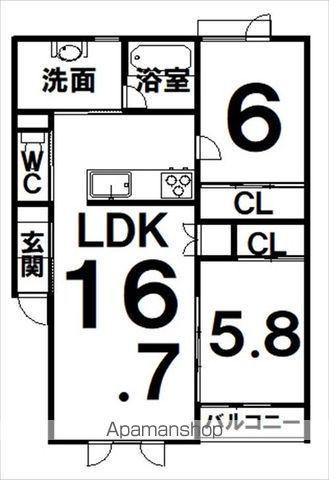 TOWN3・9(2LDK/3階)の間取り写真