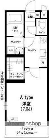 リブリ・ウインディーバレーⅢ(1K/2階)の間取り写真