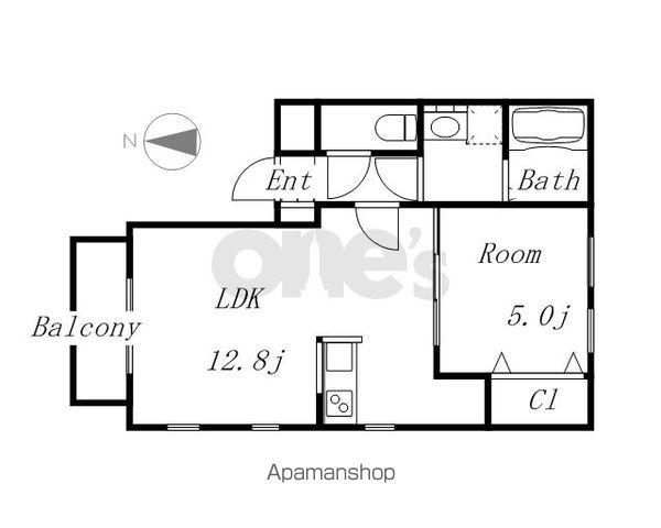 MAPLE(1LDK/1階)の間取り写真
