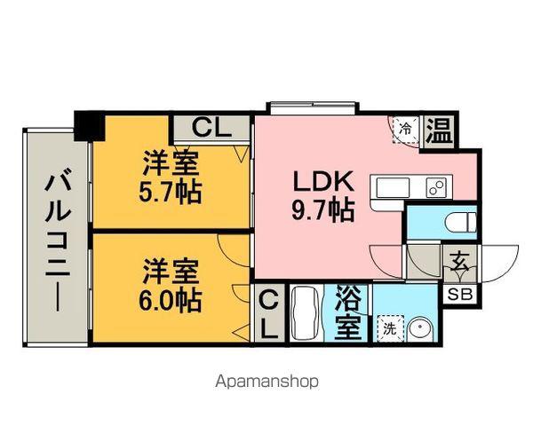 プレスタイル博多イースト(2LDK/2階)の間取り写真