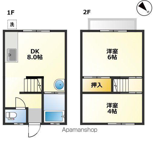 高岡アパート(2DK/1階)の間取り写真