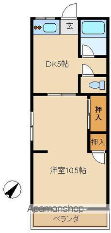鷹の台ハウス(1DK/2階)の間取り写真
