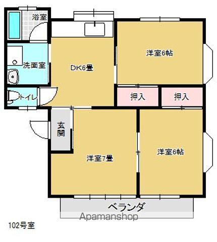 すがさわハイツⅠ(3DK/1階)の間取り写真