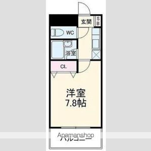 ステイタスマンション大橋(1K/7階)の間取り写真