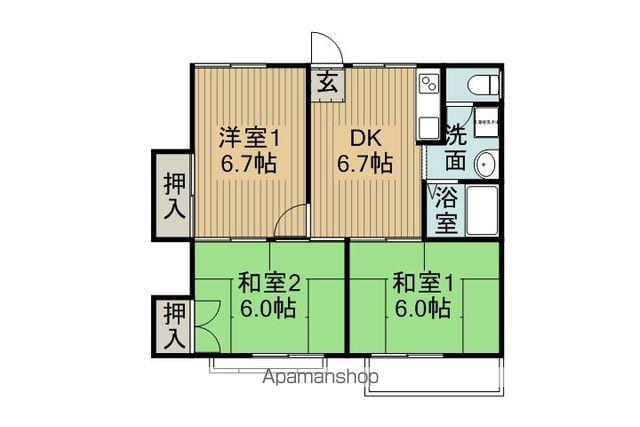 フォーブル南ヶ丘(3DK/2階)の間取り写真