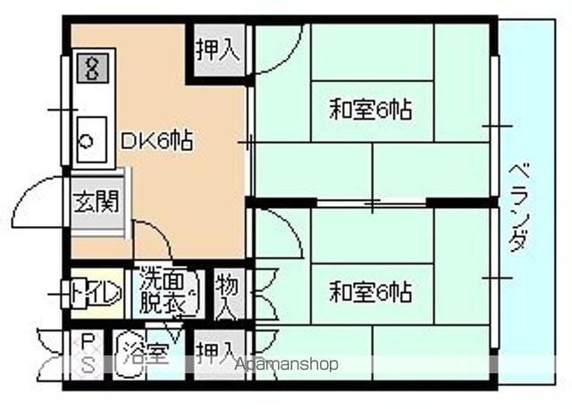 ルシェール川真田(2DK/3階)の間取り写真