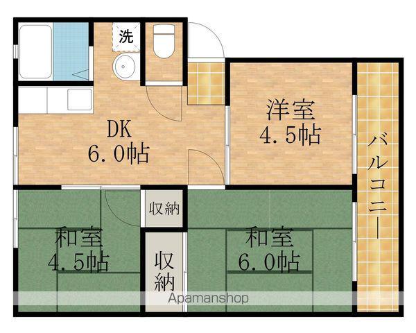 ハーモニーハイツ(3DK/2階)の間取り写真