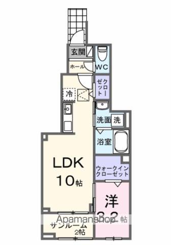 ヴィラ グレイスB(1LDK/1階)の間取り写真