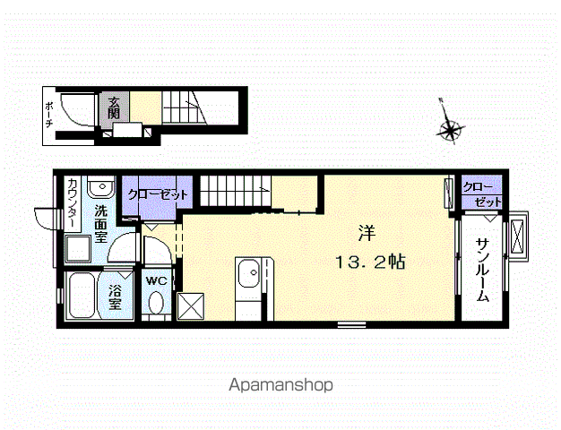 ルーチェ(1K/2階)の間取り写真