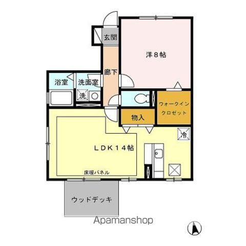 ルミエールⅡ(1LDK/1階)の間取り写真