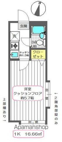 綾瀬ピースベルJ(1K/1階)の間取り写真