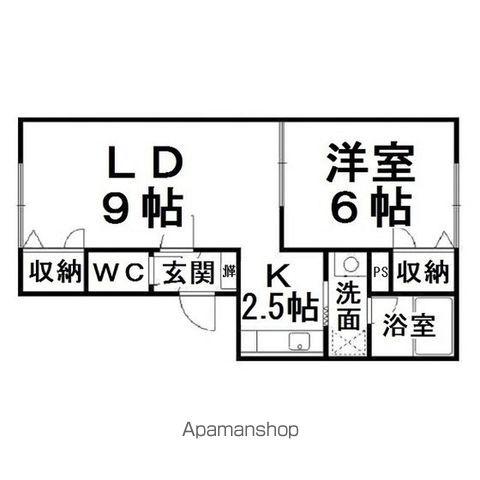 アメニティ三楽(1LDK/1階)の間取り写真