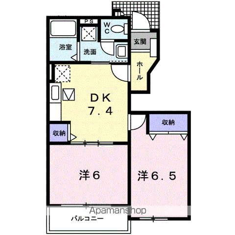 エテルノ I(2DK/1階)の間取り写真