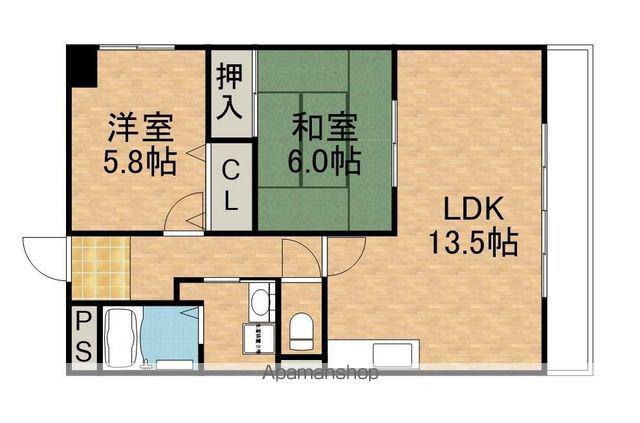 メゾンクレーネⅡ番館(2LDK/4階)の間取り写真