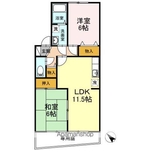セジュールたかなわ(2LDK/1階)の間取り写真