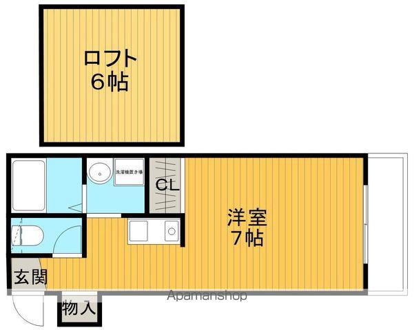 アビタシオン刀根山(1K/2階)の間取り写真