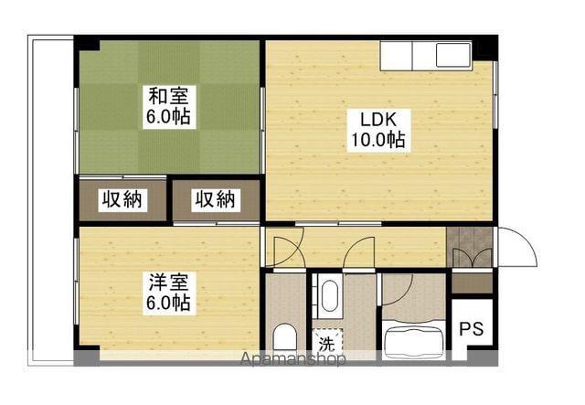 ハーシオンフルタⅡ(2LDK/3階)の間取り写真